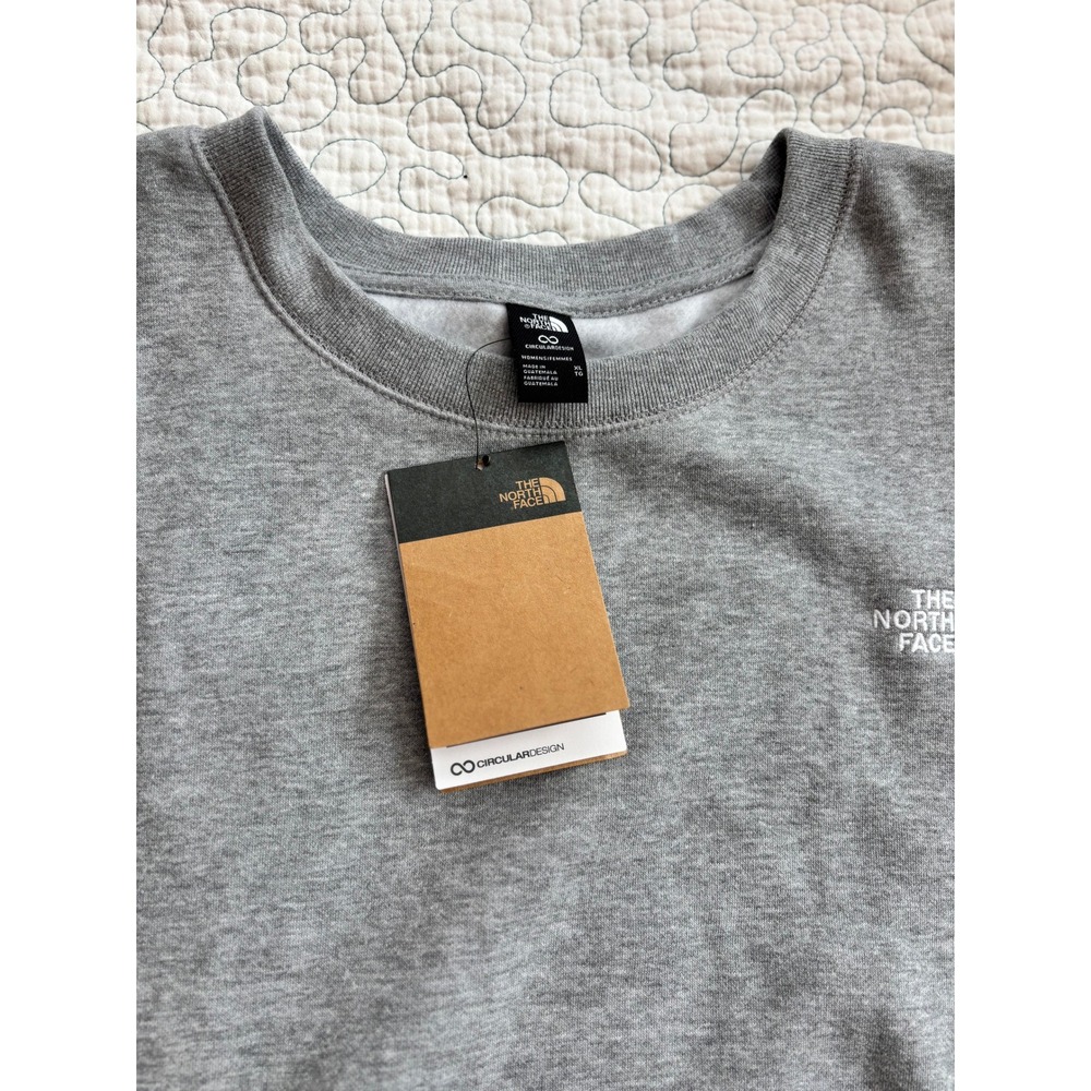 The North Face Cropped Crewneck Sweatshirt Heather Grey Women's Size XL #659 - Picture 3 of 5